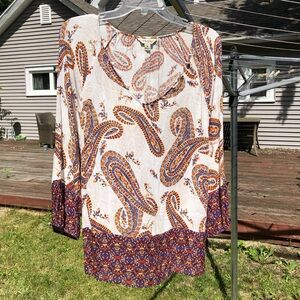 Lucky Brand Paisley Top Size M